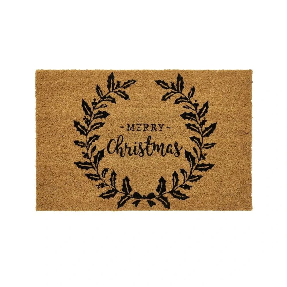 My Texas House Natural/Black Merry Christmas Outdoor Coir Doormat 18x30, 2025